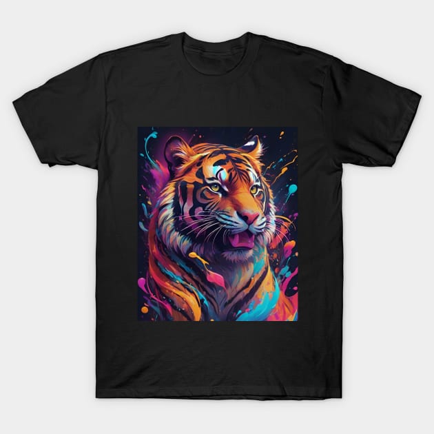 Relaxed Powerful Tiger Cat T-Shirt by Rossie Designs